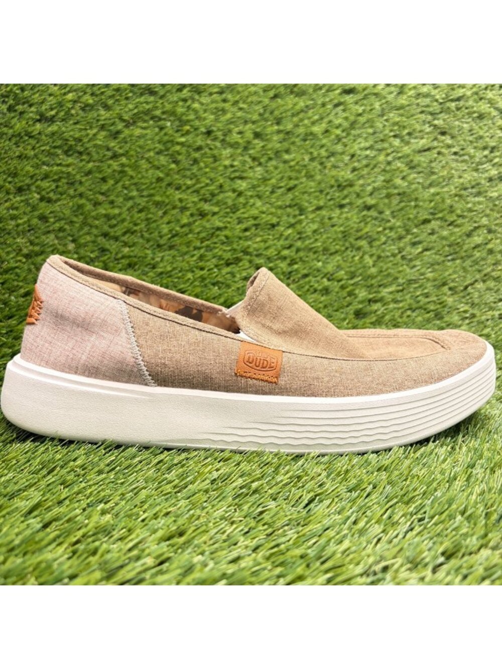 Hey Dude Sunapee M Craft Mens Size 11 Tan Cream Athletic Casual Slip On Shoes